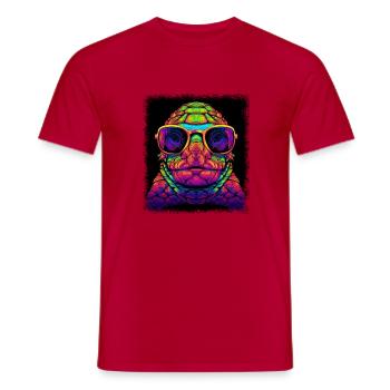 Animal Defense Geek Wave Dorapace - T-shirt homme - rouge - Devant - AI Model Male 178 dark (178cm)