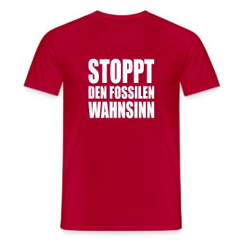 Stoppt den fossilen wahnsinn - Männer T-Shirt - Rot - Vorne - AI Model Male 178 dark (178cm)