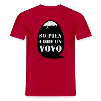 so pien come un vovo - I am full like an egg - Men's T-Shirt - red - Front - AI Model Male 178 dark (178cm)