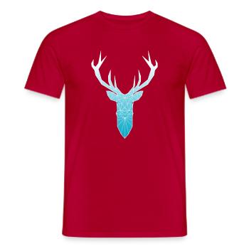 Hirschkopf im Triangel-Design (hellblau) - Männer T-Shirt - Rot - Vorne - AI Model Male 178 dark (178cm)