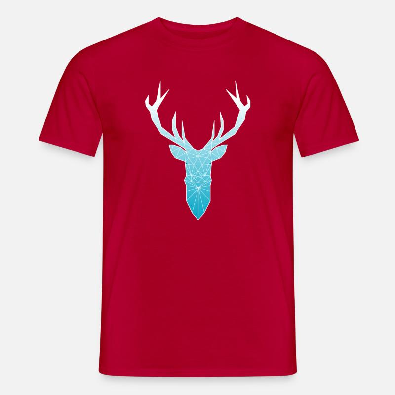 Deer head in triangle design (light blue) - Men’s T-shirt - red