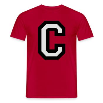 Buchstabe C - Männer T-Shirt - Rot - Vorne - AI Model Male 178 dark (178cm)