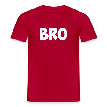 Bro lettering - Men's T-Shirt - red - Front - AI Model Male 178 dark (178cm)
