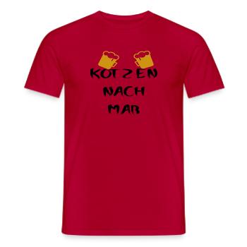 Kotzen nach Maß - Männer T-Shirt - Rot - Vorne - AI Model Male 178 dark (178cm)