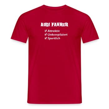 4 rings funny car sport friend gift - Men's T-Shirt - red - Front - AI Model Male 178 dark (178cm)