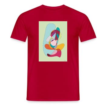 Abstrakte Farbflächen Komposition - Männer T-Shirt - Rot - Vorne - AI Model Male 178 dark (178cm)