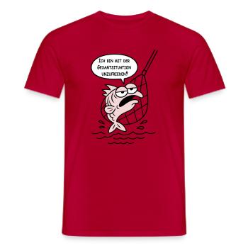 Dissatisfied with the overall situation! CUSTOM COLORS! - Men's T-Shirt - red - Front - AI Model Male 178 dark (178cm)