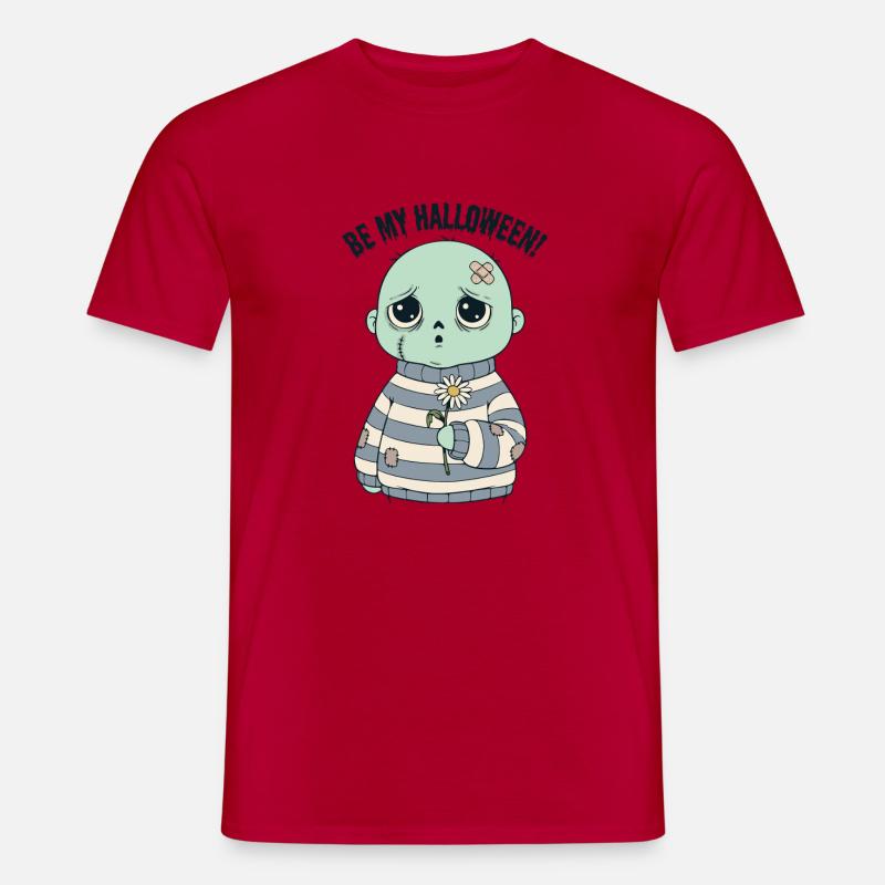 Entzückender Totenkopf im gestreiften Pullover - Männer T-Shirt - Rot