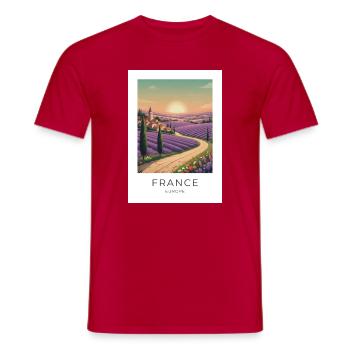 Lavendelfeld Provence France - Männer T-Shirt - Rot - Vorne - AI Model Male 178 dark (178cm)