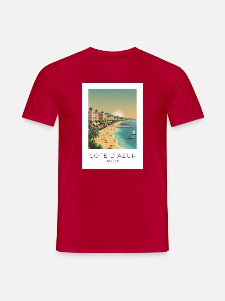 Côte d’Azur Riviera Sommerstrand - Männer T-Shirt - Rot