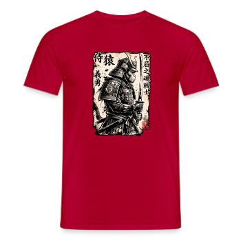 Samurai Affe - Männer T-Shirt - Rot - Vorne - AI Model Male 178 dark (178cm)