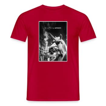 ImFuckkingUnicorn - Männer T-Shirt - Rot - Vorne - AI Model Male 178 dark (178cm)