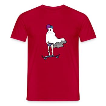 Ghost on the skateboard - Men's T-Shirt - red - Front - AI Model Male 178 dark (178cm)
