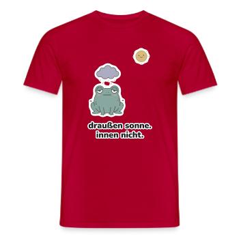 draußen sonne. innen nicht. – Frosch Meme - Männer T-Shirt - Rot - Vorne - AI Model Male 178 dark (178cm)