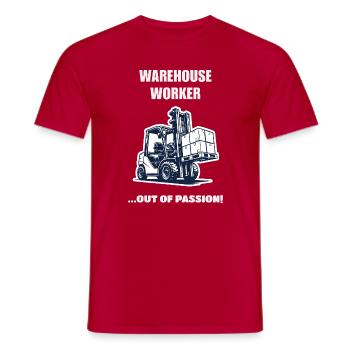 Warehouse Worker Out Of Passion Stapler Geschenk - Männer T-Shirt - Rot - Vorne - AI Model Male 178 dark (178cm)