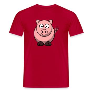 Porc - T-shirt homme - rouge - Devant - AI Model Male 178 dark (178cm)