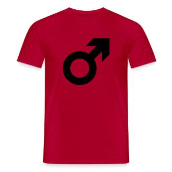 sexe masculin - T-shirt homme - rouge - Devant - AI Model Male 178 dark (178cm)