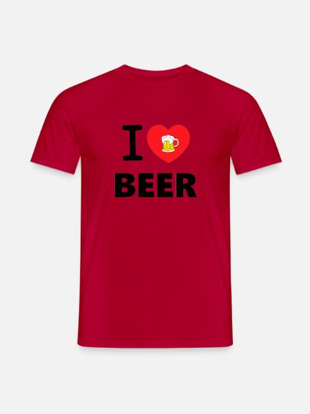I LOVE BEER - Männer T-Shirt - Rot