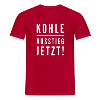Braunkohle Ausstieg - Männer T-Shirt - Rot - Vorne - AI Model Male 178 dark (178cm)