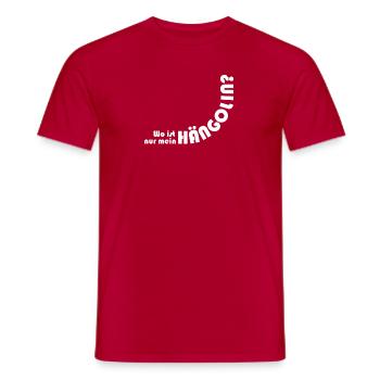 Wo ist nur mein Haengolin weiss - Männer T-Shirt - Rot - Vorne - AI Model Male 178 dark (178cm)