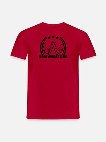 Arm wrestling - T-shirt herr - röd