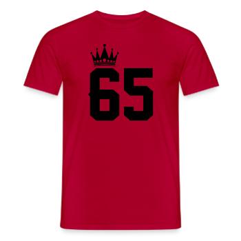 65 - Men's T-Shirt - red - Front - AI Model Male 178 dark (178cm)