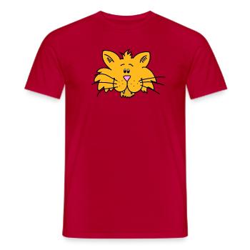 Lion Comic Cute - Men's T-Shirt - red - Front - AI Model Male 178 dark (178cm)