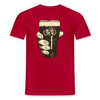 Bier und Fahrrad - Männer T-Shirt - Rot - Vorne - AI Model Male 178 dark (178cm)