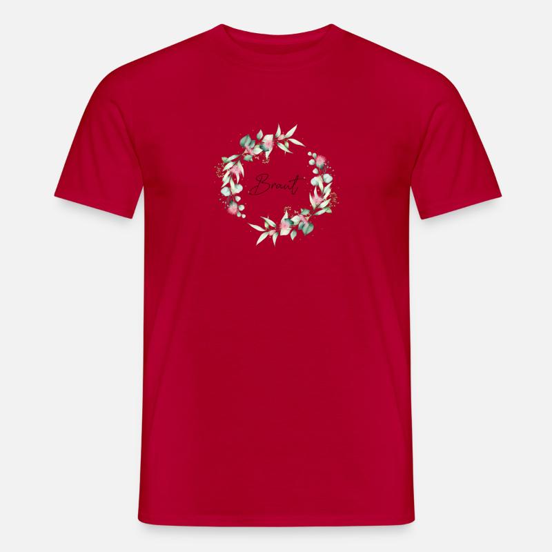 Addio al celibato nuziale Eucalipto Boho - T-shirt uomo - rosso