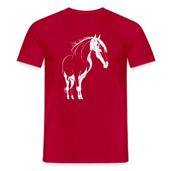 Cheval majestueux - T-shirt homme - rouge - Devant - AI Model Male 178 dark (178cm)