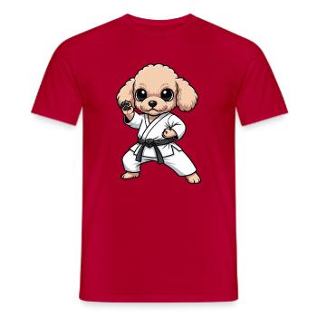 Karaté Caniche Chien Arts Martiaux Confiance en soi - T-shirt homme - rouge - Devant - AI Model Male 178 dark (178cm)
