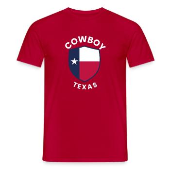 Cowboy Texas Shield Design graphique - T-shirt homme - rouge - Devant - AI Model Male 178 dark (178cm)