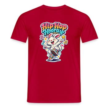 Hip Hop Bunny Bunny Jardin de Pâques Printemps-Été - T-shirt homme - rouge - Devant - AI Model Male 178 dark (178cm)