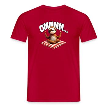 Ommmm... Sloth Meditation - Men's T-Shirt - red - Front - AI Model Male 178 dark (178cm)