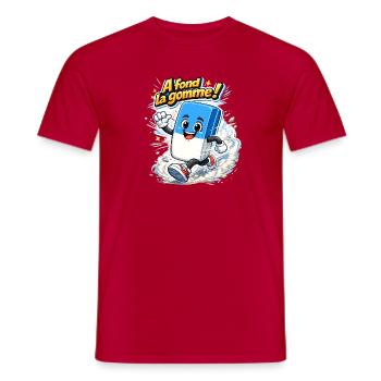 A fond la gomme ! - T-shirt homme - rouge - Devant - AI Model Male 178 dark (178cm)