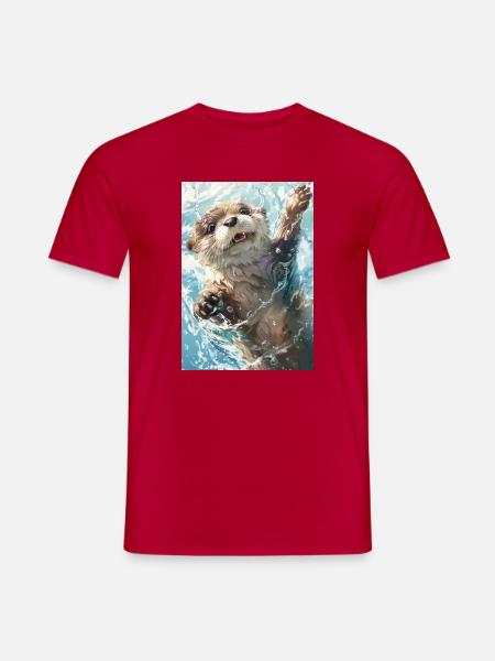 Fröhliches Otterplanschen - Männer T-Shirt - Rot