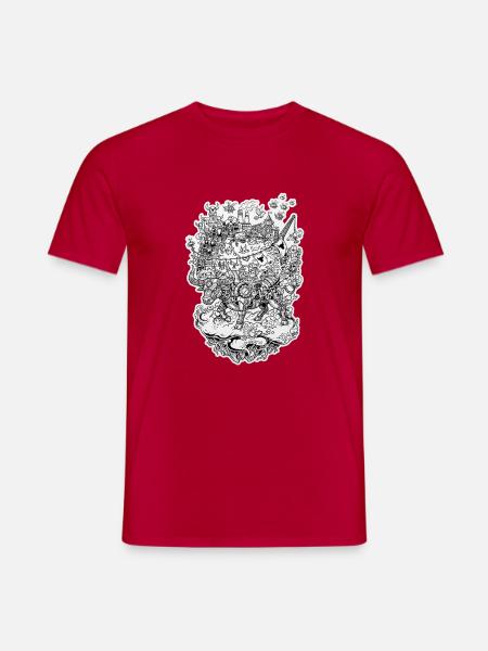 Stier-Kritzeleien - Männer T-Shirt - Rot