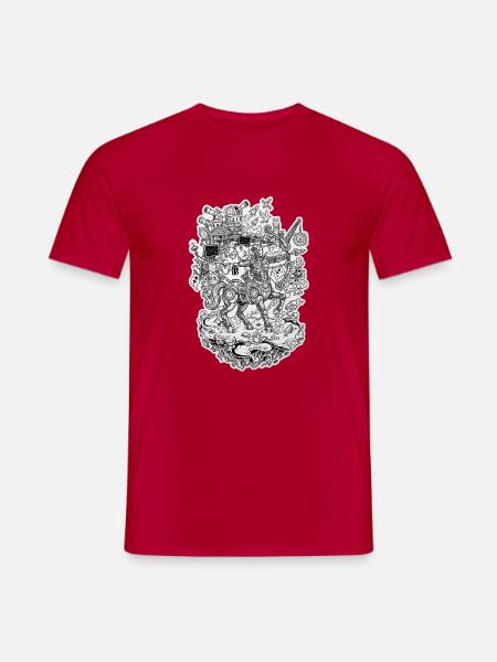 Schütze Doodle - Männer T-Shirt - Rot