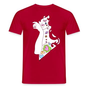 Love - T-shirt homme - rouge - Devant - AI Model Male 178 dark (178cm)