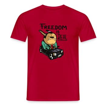 freedom is real - Männer T-Shirt - Rot - Vorne - AI Model Male 178 dark (178cm)