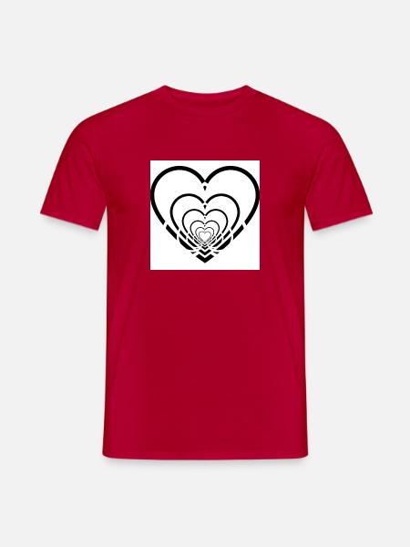 Coeur Entremêlés Blanc - T-shirt homme - rouge