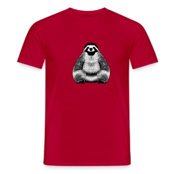 Elegantes Faultier-Design - Männer T-Shirt - Rot - Vorne - AI Model Male 178 dark (178cm)