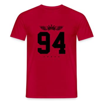 94 Couronne numérique - T-shirt homme - rouge - Devant - AI Model Male 178 dark (178cm)