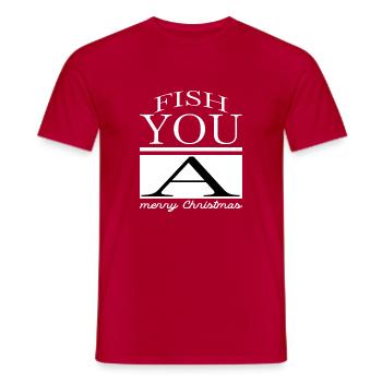 Idée cadeau canne à pêche aventure vacances à la plage - T-shirt homme - rouge - Devant - AI Model Male 178 dark (178cm)