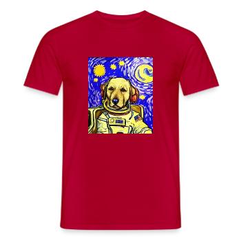 Astronautenhund Van Gogh - Männer T-Shirt - Rot - Vorne - AI Model Male 178 dark (178cm)