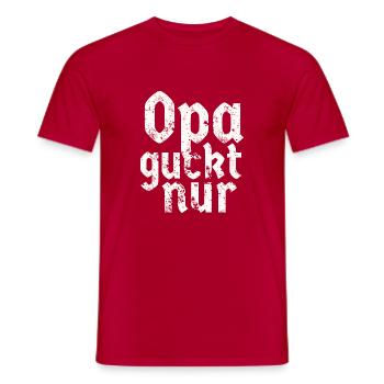 Opa guckt nur - Männer T-Shirt - Rot - Vorne - AI Model Male 178 dark (178cm)