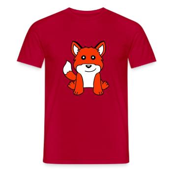 Renard Renard roux Animal sauvage Intelligent Habitants de la forêt - T-shirt homme - rouge - Devant - AI Model Male 178 dark (178cm)