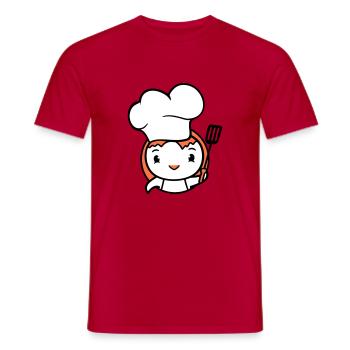 Bird Chef Hat Duck Delicious Hunger Food Cute - Men's T-Shirt - red - Front - AI Model Male 178 dark (178cm)