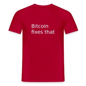 Bitcoin fix that! 1.0 TB Hommage - Männer T-Shirt - Rot - Vorne - AI Model Male 178 dark (178cm)