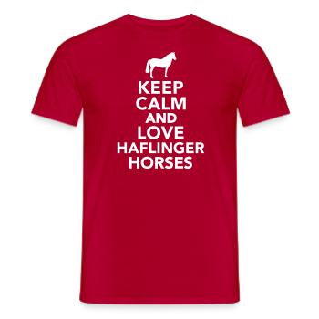Keep calm and love Haflinger horses - Men's T-Shirt - red - Front - AI Model Male 178 dark (178cm)